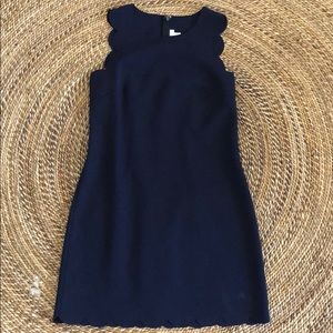 J. crew navy dress with scallops